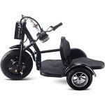 MotoTec Electric Trike 48v 1000w Lithium, Black, Large