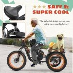 ECOTRIC Electric Tricycle for Adults,Fat Tire 750W 48V 22.4AH Removable Battery, 7 Speeds Adult Electric Tricycle with Basket