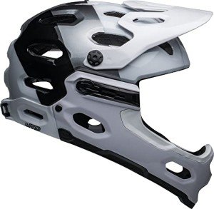 BELL Super 3R MIPS Adult Mountain Bike Helmet - Gloss White/Black, Medium (55-59 cm)