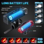 APECYC Bike Lights Front and Back, 1200 Lumen Bicycle Light for Night Riding, Rechargeable USB-C Strong Brightness Bike Headlight with Tail Light with 4+5 Light Modes for Cyclists and Commuters