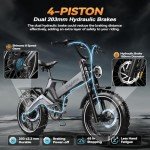 Foldable Electric Bike for Adults, 2000W Peak Motor Ebike, 48V 25AH Removable Battery, 20"x4.0" Fat Tires 35MPH Dirt Bike, 100 Miles Hydraulic Disc Brake Magnesium alloy Frame Folding Mountain Bicycle