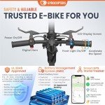 Gyrocopters Rizz Electric Bike for Adults/Teens | UL2849 Safe Folding Ebike | Peak 400W Brushless Motor 14*2 Inch Tire | Speed upto 15.5mph Range upto 34miles Light E-bike SMART ANTI-THEFT GPS TRACKER