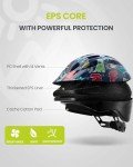 OutdoorMaster Toddler Kids Bike Helmet - Multi-Sport 2 Sizes Adjustable Safety Helmet for Children (Age 3-11), 14 Vents for Kids Skating Cycling Scooter - Dino Volcanoland,S