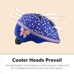 Schwinn Classic Infant Bike Helmet for Boys Girls Age 0-3 Years Old, Suggested Fit 44-50 cm, Dial Fit, Full Range Padding, Lower Molded Shell, Integrated Visor, Purple Polkadots
