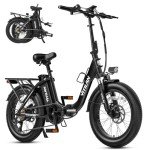 VITILAN U3 Foldable Electric Bike - 750W Adult E-Bike, 624Wh Removable Battery, Max 28Mph Step Thru E Bike for Women, Folding Fat Tire Ebikes for Adults with Dual Suspension 7-Speed (Black)