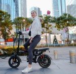 DDC SPORT Folding Electric Bike, Electric Bicycle with 48V 20AH Removable Battery, Folding Electric Bike for Adults Teens,14'' Ebike Urban City with 700W Motor, 10 Shock Absorptions