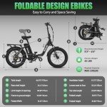 VITILAN U3 Foldable Electric Bike - 750W Adult E-Bike, 624Wh Removable Battery, Max 28Mph Step Thru E Bike for Women, Folding Fat Tire Ebikes for Adults with Dual Suspension 7-Speed (Black)