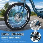 DoCred Electric Tricycle for Adults, 7 Speeds 3 Wheel Electric Bike with 36V Removable Battery for Men Women Senior, 350W Adult Electric Cruiser Tricycle Trike with Large Basket