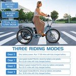 DoCred Electric Tricycle for Adults, 7 Speeds 3 Wheel Electric Bike with 36V Removable Battery for Men Women Senior, 350W Adult Electric Cruiser Tricycle Trike with Large Basket