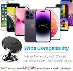 Coolpow 【2-Pack】 Magnetic Phone Holder for Car Phone Holder Mount【Strong Magnet】 Phone Mount for Car Mount for iPhone Magnetic Car Phone Holder【4 Plate】 Cell Phone Holders for Your Car Accessories
