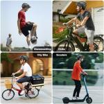Bike Helmet, Mountain Bike Helmets for Men and Women, Front and Back LED Lights Safe Certified MTB Road Bicycle Helmet with Adjustable Brim