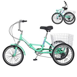 Lilypelle 7-Speed Folding Adult Tricycle with Basket