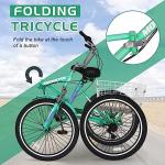 Lilypelle 7-Speed Folding Adult Tricycle with Basket