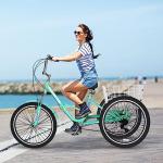 Lilypelle 7-Speed Folding Adult Tricycle with Basket