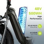 SISIGAD Electric Bike for Adults,1000 W Peak 28 MPH Brushless Motor Fat Tire E Bike,48 V 500 WH Removable Larger Battery,20" x 4.0 E Bike,with Hydraulic Suspension and 7-Speed E-Bike（Black）