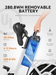 Qlife 16" Folding Electric Bike with Peak 500W 20 MPH Brushless Motor, 280Wh Removable Battery, 16X2.5 Tire Step Through Mini Commuting Electric Bikes Gift for Adults & Teens, White with Front Basket