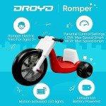 Droyd Romper Electric Tricycle for Kids 3+ Years, 24V Gifts Toys 3-6 MPH Max Speed & 45 Mins Max Long Lasting, Parental Speed Control Safe Trikes with Adjustable Seat & LED Lights for Boys and Girls