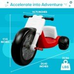 Droyd Romper Electric Tricycle for Kids 3+ Years, 24V Gifts Toys 3-6 MPH Max Speed & 45 Mins Max Long Lasting, Parental Speed Control Safe Trikes with Adjustable Seat & LED Lights for Boys and Girls
