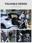Qlife 16" Folding Electric Bike with Peak 500W 20 MPH Brushless Motor, 280Wh Removable Battery, 16X2.5 Tire Step Through Mini Commuting Electric Bikes Gift for Adults & Teens, White with Front Basket