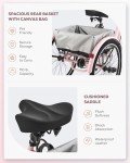Viribus Adult Tricycle, 7 Speed Tricycle for Adults with Lock & Dual Chains, 3 Wheel Bikes for Adults, Adult Tricycles for Women Men Seniors, Adult Trike, 24 26 inch Three Wheel Bikes 400 lb. Pink
