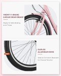 Viribus Adult Tricycle, 7 Speed Tricycle for Adults with Lock & Dual Chains, 3 Wheel Bikes for Adults, Adult Tricycles for Women Men Seniors, Adult Trike, 24 26 inch Three Wheel Bikes 400 lb. Pink