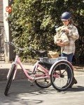 Viribus Adult Tricycle, 7 Speed Tricycle for Adults with Lock & Dual Chains, 3 Wheel Bikes for Adults, Adult Tricycles for Women Men Seniors, Adult Trike, 24 26 inch Three Wheel Bikes 400 lb. Pink