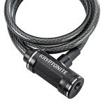 Kryptonite Bike Lock Cable, 6ft. x 12mm Braided Steel Cable Anti-Theft Security Bicycle Lock with Keys for Outdoor Equipment, Bicycles, Scooters, Fence, Gate,Black