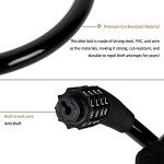 Sanwo Security Bike Lock 4 Digit Resettable Combination Cable Lock for Bicycle, 2 Feet x 1/2 Inch (Black)