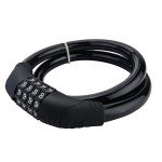 Sanwo Security Bike Lock 4 Digit Resettable Combination Cable Lock for Bicycle, 2 Feet x 1/2 Inch (Black)