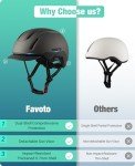 Favoto Adult Bike Helmet with Removable Visor - Lightweight Bicycle Helmet CPSC Certified for Commuting, Road Biking, Skating with Adjustable Dial, Titanium