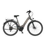Fischer E-Bike City, CITA 6.0i Electric Bicycle for Men and Women, RH 44 cm, Middle Motor 50 Nm, 36 V Battery in Frame, Matte Platinum Grey, 28 Inches