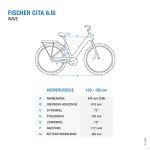 Fischer E-Bike City, CITA 6.0i Electric Bicycle for Men and Women, RH 44 cm, Middle Motor 50 Nm, 36 V Battery in Frame, Matte Platinum Grey, 28 Inches