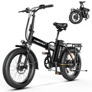 Foldable Electric Bike for Adults, 30+MPH, 48V 20Ah Removable Lithium Battery up to 80Miles, 20" Fat Tire 1000W Peak Motor Dirt Ebike Adult Electric Bicycle for Commute Beach Mountain E Bike