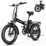 Foldable Electric Bike for Adults, 30+MPH, 48V 20Ah Removable Lithium Battery up to 80Miles, 20" Fat Tire 1000W Peak Motor Dirt Ebike Adult Electric Bicycle for Commute Beach Mountain E Bike