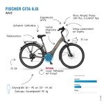 Fischer E-Bike City, CITA 6.0i Electric Bicycle for Men and Women, RH 44 cm, Middle Motor 50 Nm, 36 V Battery in Frame, Matte Platinum Grey, 28 Inches