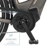 Fischer E-Bike City, CITA 6.0i Electric Bicycle for Men and Women, RH 44 cm, Middle Motor 50 Nm, 36 V Battery in Frame, Matte Platinum Grey, 28 Inches