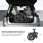 Foldable Electric Bike for Adults, 30+MPH, 48V 20Ah Removable Lithium Battery up to 80Miles, 20" Fat Tire 1000W Peak Motor Dirt Ebike Adult Electric Bicycle for Commute Beach Mountain E Bike