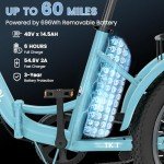 MOONCOOL Electric Tricycle for Adults, 500W/750W 48V Folding Electric Trike Peak Power 1100W, 3 Wheels Electric Bicycle, Aluminum Frame Electric Tricycle with Large Basket and Removable Battery