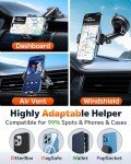 Qifutan Car Phone Holder Mount Phone Mount for Car Windshield Dashboard Air Vent Universal Hands Free Automobile Cell Phone Holder Fit for iPhone Smartphone Carbon Fiber