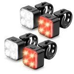 Akale Bike Lights Set, Rechargeable Bicycle Lights Front and Rear, 4 Light Mode Options, Bike Headlight, IPX4 Waterproof, Easy to Install for Men Women Road （ 2 Pack ）