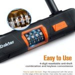 NDakter Bike Locks Heavy Duty Anti Theft, Combo Bike U Lock, 4-Digit Resettable Combination Bicycle Lock, Large U Shaped Ebike Lock with 5Ft Steel Cable for Electric Bike, Escooter, Motorcycle,Door