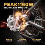 CBVELO 1000W Folding Electric Bike with 80-Mile Range
