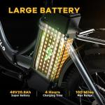 CBVELO 1000W Folding Electric Bike with 80-Mile Range