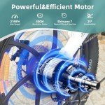 AIWARGOD 20" Folding Electric Bike for Adults | Lightweight Foldable Fat TIre Electric Bicycle - Weighs Only 45lbs | 500W Brushless Motor | 40+ Mile Range | 21mph Speed - Class 2 Ebike, White