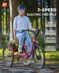 Viribus 350W Electric Tricycle for Adults - Red