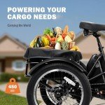 ACTBEST Electric Tricycle for Adults, Peak 1000W Motor 748.8Wh Ebike, 20x3.0 Fat Tire 3 Wheel Folding Electric Trike, Hydraulic Brake & Rear Motor Differential, Range to 65 Miles Black