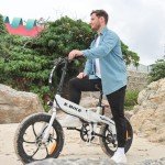AIWARGOD 20" Folding Electric Bike for Adults | Lightweight Foldable Fat TIre Electric Bicycle - Weighs Only 45lbs | 500W Brushless Motor | 40+ Mile Range | 21mph Speed - Class 2 Ebike, White