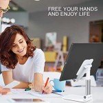 Meetuo 2 Pcs Cell Phone Stand, Adjustable Angle Height Phone Stand for Desk, Fully Foldable/Portable Phone Holder, Compatible for iPhone 16/15/14/13/12/Smartphones
