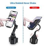 Miracase [Upgraded Version Cup Phone Holder for Car, Universal Adjustable Long Neck Car Phone Mount Cradle Friendly Compatible with iPhone Samsung Google and All 4.0-7.0 inches Smartphones