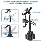 Miracase [Upgraded Version Cup Phone Holder for Car, Universal Adjustable Long Neck Car Phone Mount Cradle Friendly Compatible with iPhone Samsung Google and All 4.0-7.0 inches Smartphones